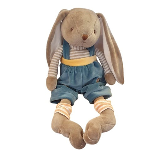 Peluche lapin Bunny brother - Pantalon bleu canard