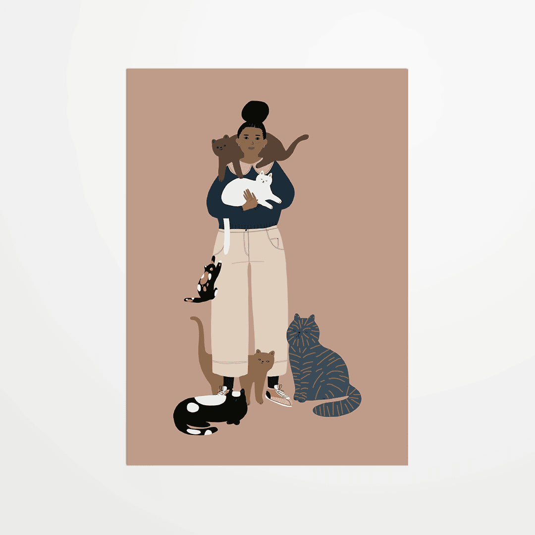 Carte postale - Crazy cat lady