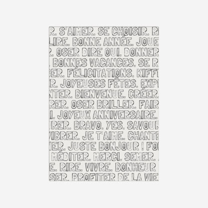 Carte postale - Mots à colorier