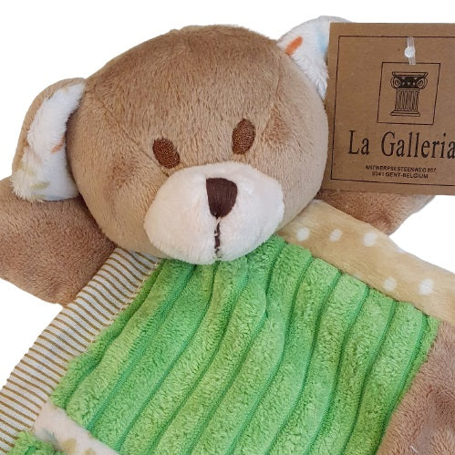 Doudou plat coloré tête d'ours - La Galleria