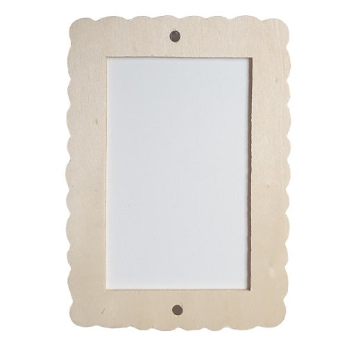 Cadres aimantés en bois rectangle dentelé x3