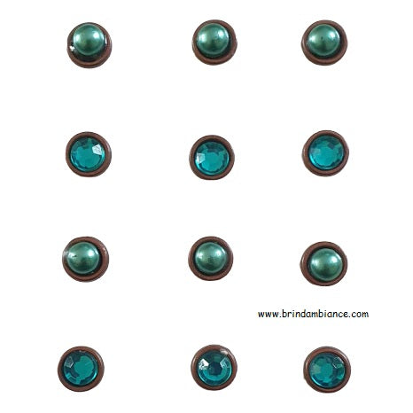 Lot de 12 mini magnets perles et diamants émeraudes
