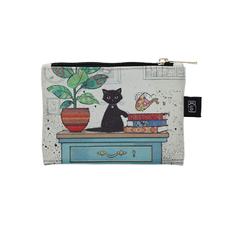 Trousse carrée KIUB chaton sur bureau