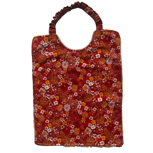 Serviette élastique - fleurs roses et orangées
