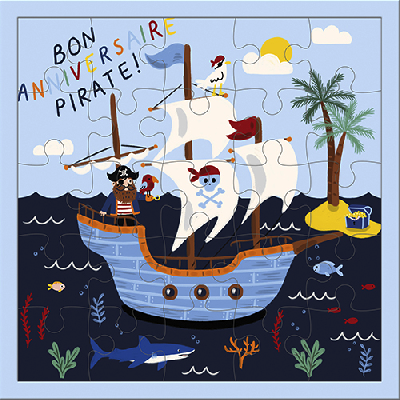 Carte Puzzle Anniversaire Pirate - 25 pièces