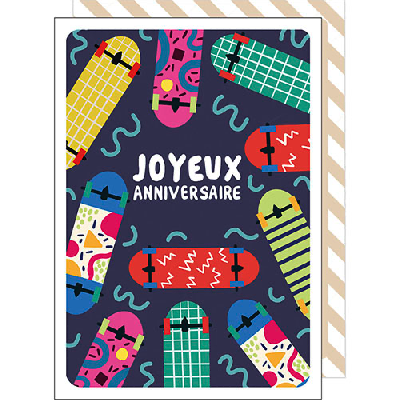 Carte Anniversaire - Skateboard