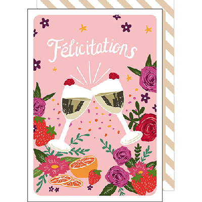 Carte Félicitations - 2 verres