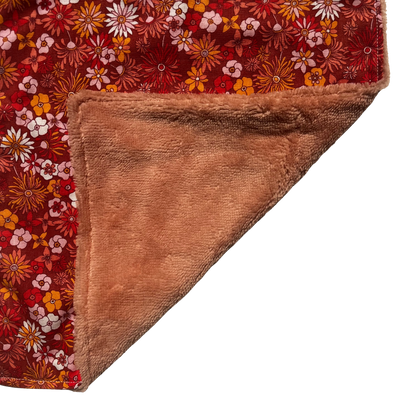 Serviette élastique - fleurs roses et orangées