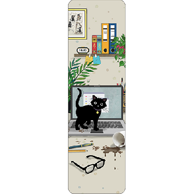 Marque-page - Un chat sur un ordinateur