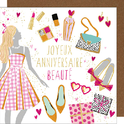 Carte anniversaire - Joyeux anniversaire beauté
