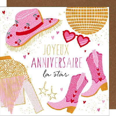Carte anniversaire - Joyeux anniversaire la star