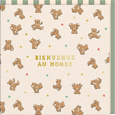 Carte double "Bienvenue au monde"