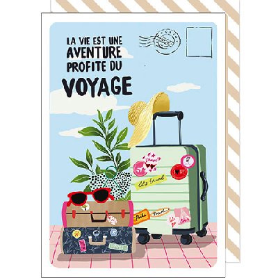 Carte "La vie est une aventure - Profite du voyage"