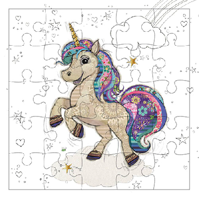 Carte Puzzle LICORNE - 25 pièces