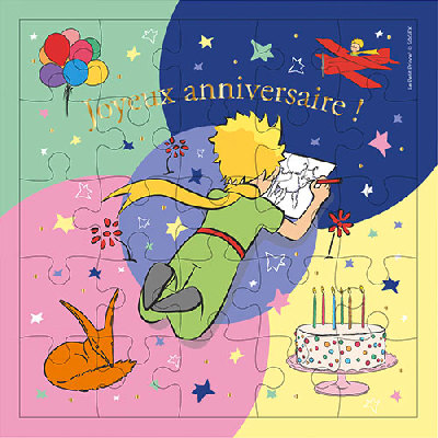 Carte Puzzle Anniversaire Le Petit Prince  - 25 pièces