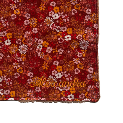 Serviette élastique - fleurs roses et orangées