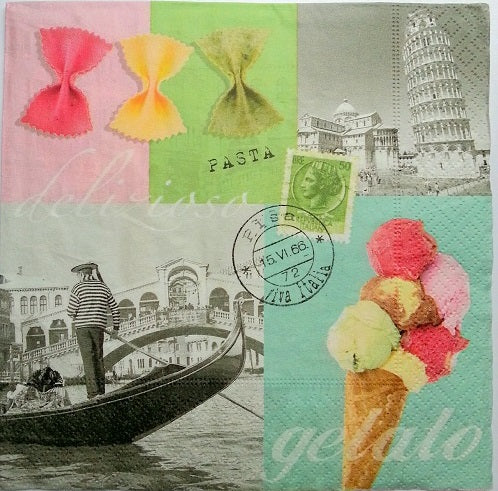 Serviette papier décor Viva Italia