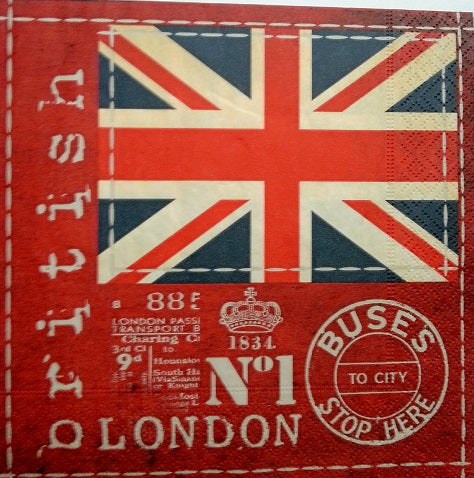 Serviette papier décor drapeau anglais