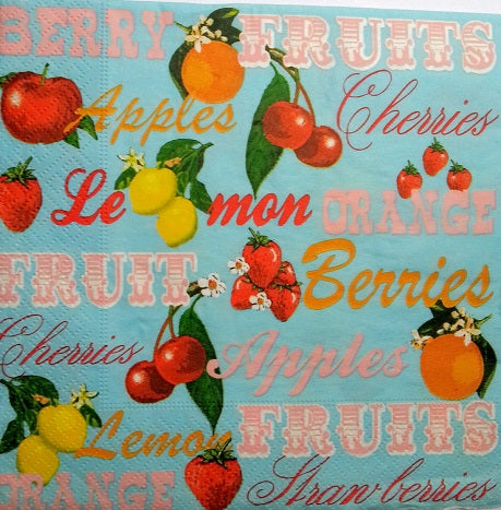 Serviette papier décor Fruits