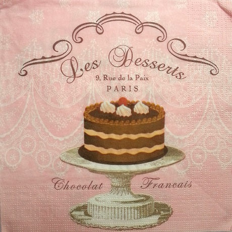 Serviette papier décor Les desserts