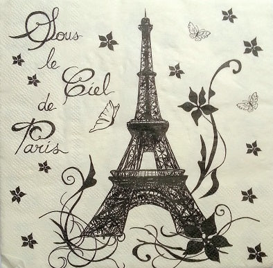Serviette papier décor Sous le ciel de Paris