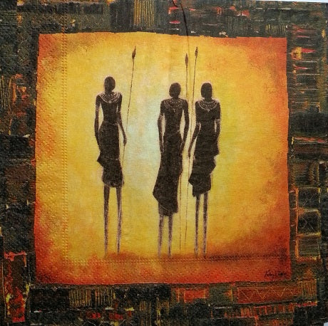 Serviette papier décor Ombres africaines