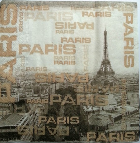 Serviette papier décor Les toits de Paris