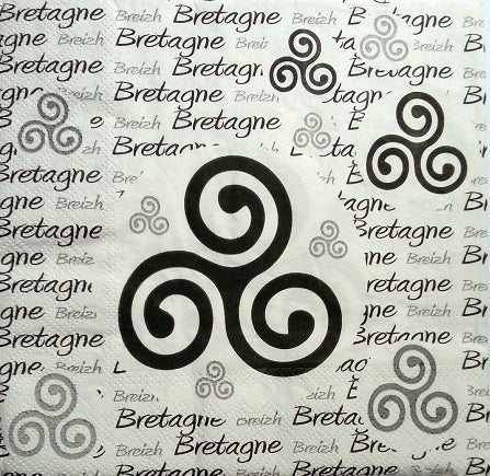 Serviette papier décor Bretagne et Triskell