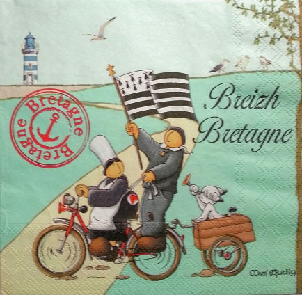 Serviette papier décor Bretagne et Mam Coudig