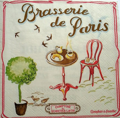 Serviette papier décor Brasseries de Paris