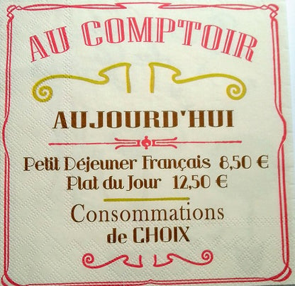 Serviette papier décor Brasseries de Paris