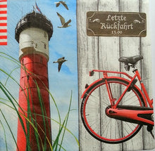 Charger l&#39;image dans la galerie, Serviette papier décor Phare et vélo
