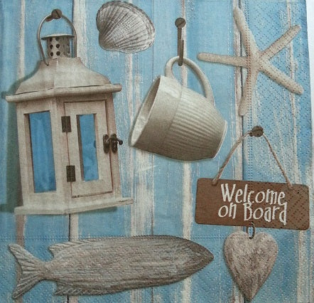 Serviette papier décor Welcome on board