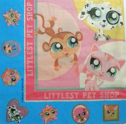 Serviette papier décor Petshop