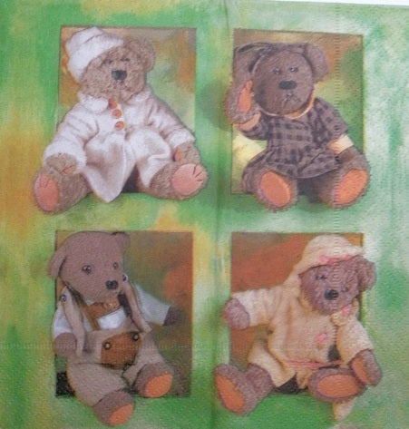 Serviette papier décor Oursons