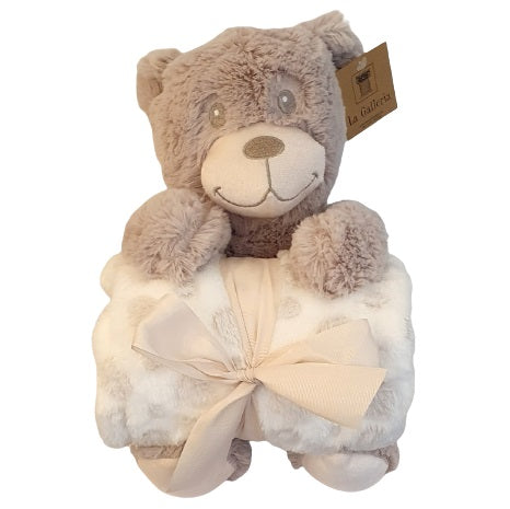 Peluche ours et son plaid
