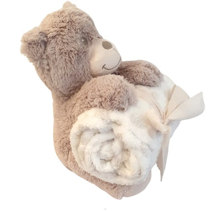 Peluche ours et son plaid