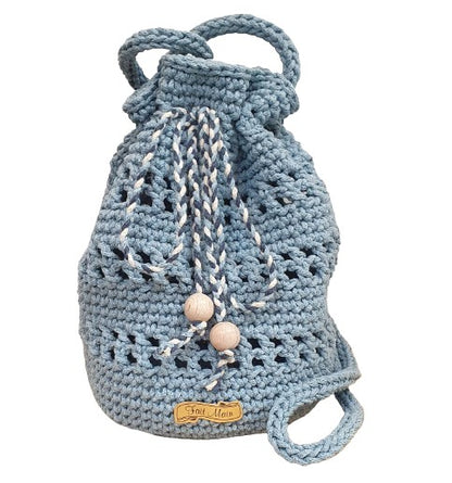 Sac bourse au crochet bleu clair - Fait-main