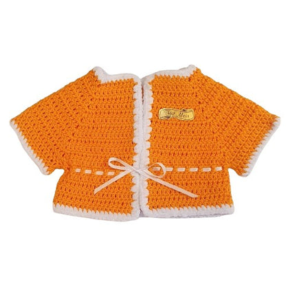 Gilet au crochet en coton orange