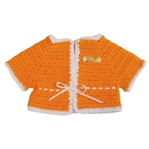 Gilet au crochet en coton orange