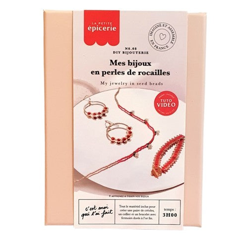 Kit Mes bijoux en perles de rocailles rouges - La Petite Epicerie