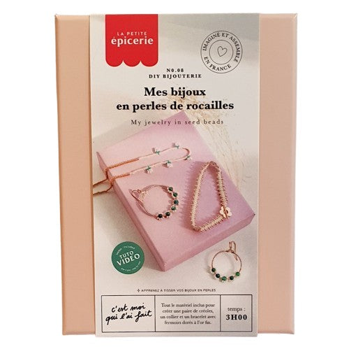 Kit Mes bijoux en perles de rocailles vertes - La Petite Epicerie