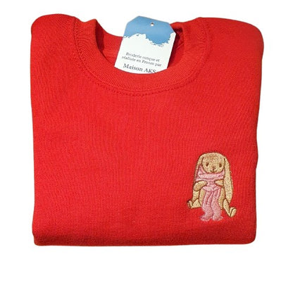 CREWNECK ENFANT ROUGE - LAPIN