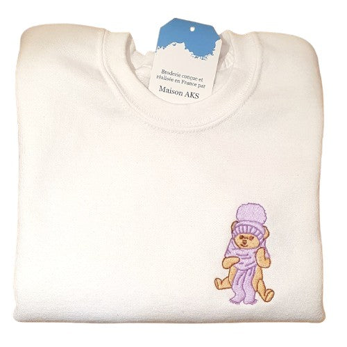 CREWNECK ENFANT BLANC - OURSON