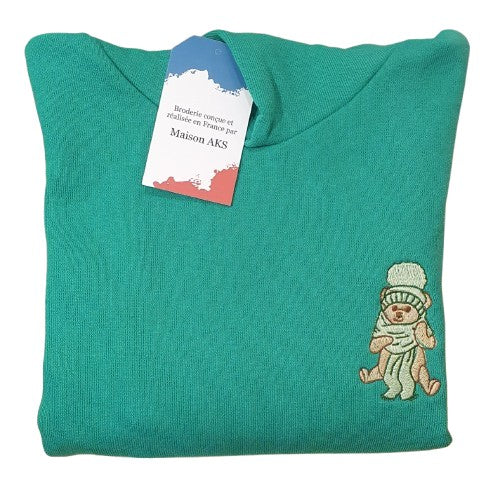 HOODIE ENFANT VERT - OURSON