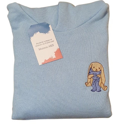 HOODIE ENFANT BLEU CIEL - LAPIN