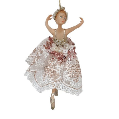 Danseuse à suspendre robe en tulle doré bras dos