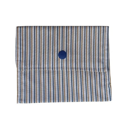 Pochette à savon solide - Rayé bleu et blanc