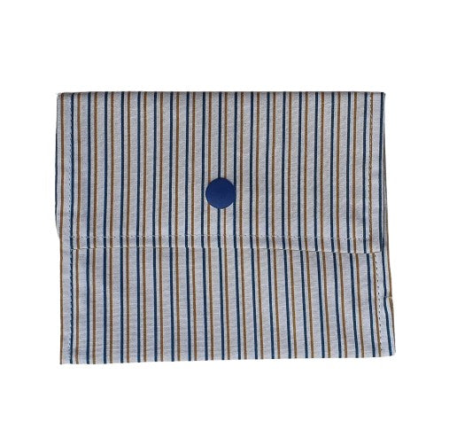 Pochette à savon solide - Rayé bleu et blanc