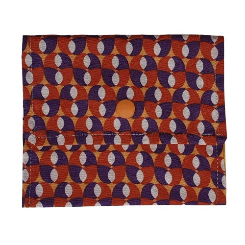 Pochette à savon solide - Design 70s orange et violet